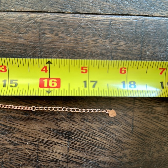 Rose Gold Stamped Heart Necklace - Picture 6 of 6